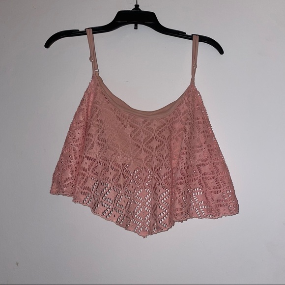 PACSUN/LA:HEARTS SIZE S PINK FLOWY CROPPED TOP GREAT CONDITION - Picture 2 of 3